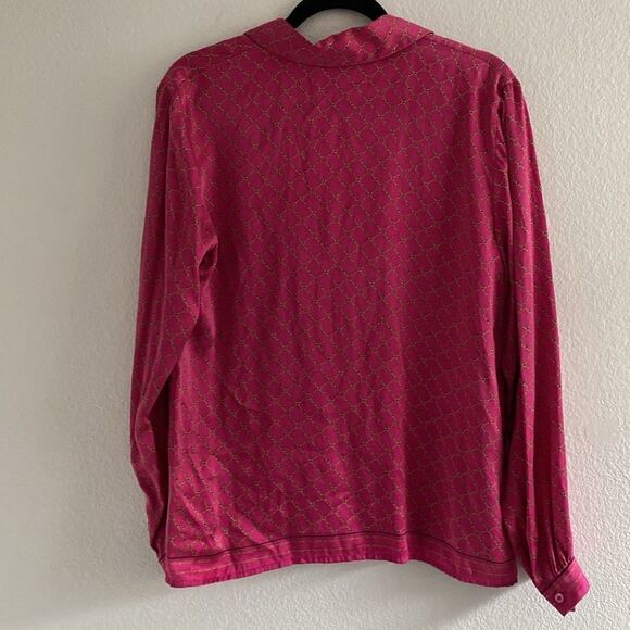 Liz Claiborne Pink Chain Pattern Long Sleeve - Picture 6 of 10